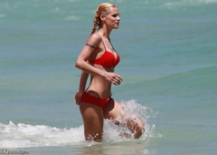 Michelle Hunziker Red Bikini Pics Nudebase