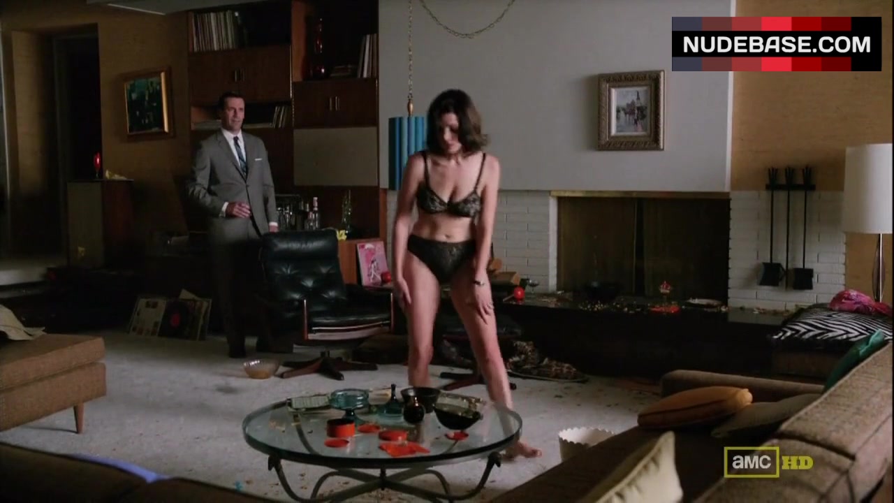 Jessica Pare In Black Lingerie Mad Men 1 25 NudeBase