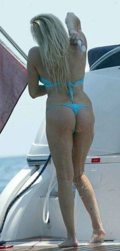 2. Abi Titmuss Naked – blue bikini, 2006
