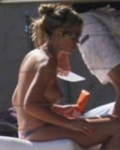 4. Abigail Clancy – Topless sunbathing, 2008