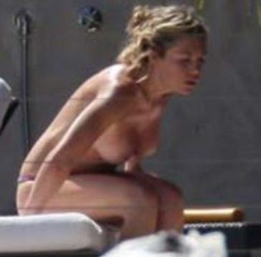 5. Abigail Clancy – Topless sunbathing, 2008