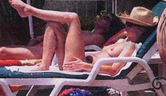 4. Amanda Holden – Topless sunbathing, 2000