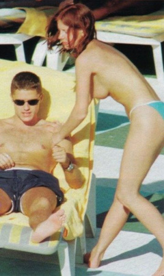 2. Amy Nuttall – Topless sunbathing, 2001