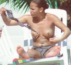 3. Angela Griffin – Topless sunbathing, 2001