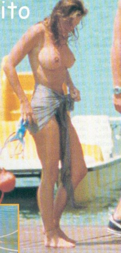 2. Agathe de La Fontaine – Topless sunbathing