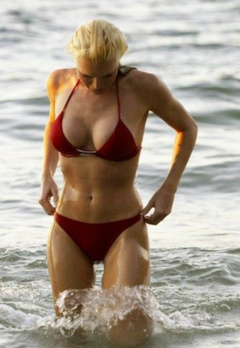 2. Caprice Bourret – red bikini, 2006
