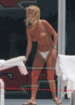 3. Cecilia Bolocco – Topless sunbathing, 2007