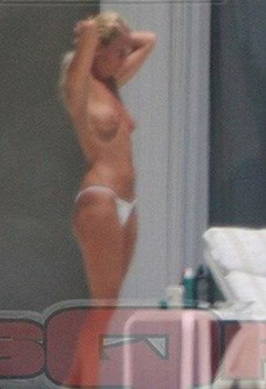 4. Cecilia Bolocco – Topless sunbathing, 2007