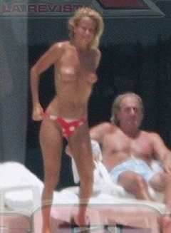 5. Cecilia Bolocco – Topless sunbathing, 2007