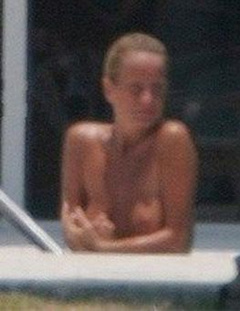 6. Cecilia Bolocco – Topless sunbathing, 2007