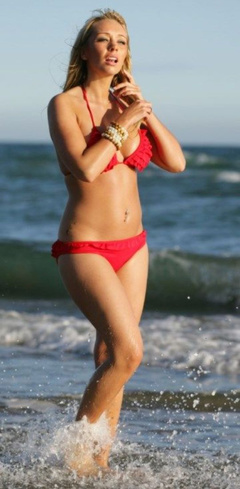 3. Charlotte Mears – red bikini, 2008