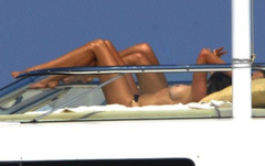 10. Cindy Crawford – topless on a yacht, 2008