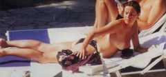 3. Cristina Parodi – Topless sunbathing, 2006