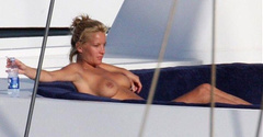 3. Davinia Taylor – Topless sunbathing, 2008