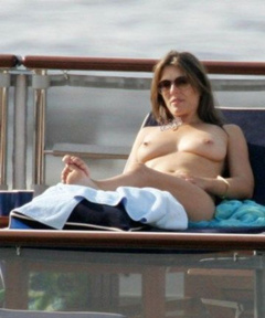 2. Elizabeth Hurley – Topless sunbathing, 2005