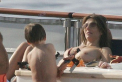 5. Elizabeth Hurley – Topless sunbathing, 2005