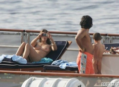 15. Elizabeth Hurley – Topless sunbathing, 2005