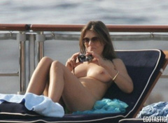16. Elizabeth Hurley – Topless sunbathing, 2005