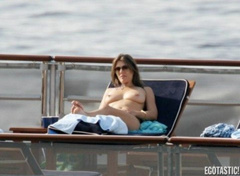 17. Elizabeth Hurley – Topless sunbathing, 2005
