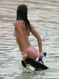 2. Eva Longoria – snorkeling in pink bikini, 2005