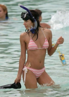 3. Eva Longoria – snorkeling in pink bikini, 2005