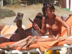 5. Gabriella Irimia – topless at the beach, 2008