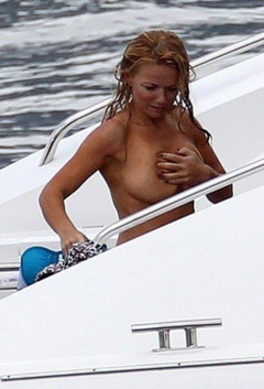 4. Geri Halliwell – topless on a yacht, 2011