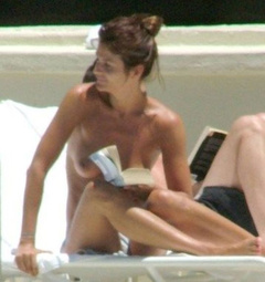 4. Helena Christensen – Topless sunbathing, 2006