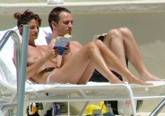 6. Helena Christensen – Topless sunbathing, 2006