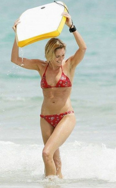 5. Jenni Falconer – red bikini, 2008