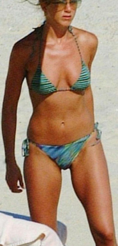 2. Jennifer Aniston – green bikini, 2003