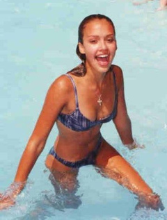 1. Jessica Alba – blue bikini