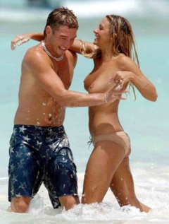 7. Jodie Marsh – Topless swimming, 2004