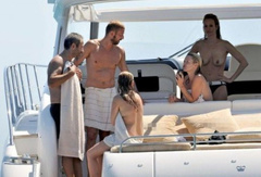 5. Karen Mulder – topless on a yacht, 2009