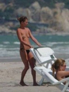 10. Kate Moss – topless at the beach, 2007