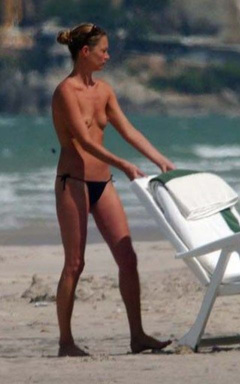 11. Kate Moss – topless at the beach, 2007