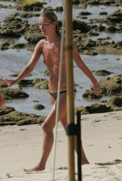 14. Kate Moss – topless at the beach, 2007