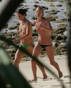 18. Kate Moss – topless at the beach, 2007