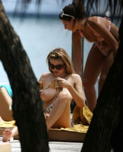 8. Keeley Hazell – topless at the beach, 2008