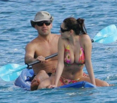 7. Kelly Brook – Topless swimming, 2006