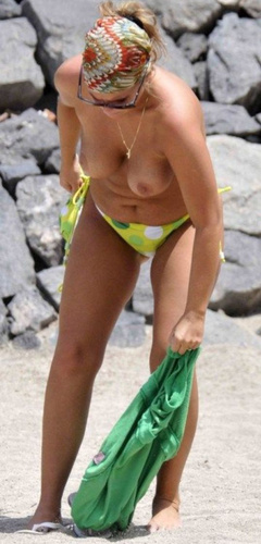 1. Kerry Katona – Topless sunbathing, 2011