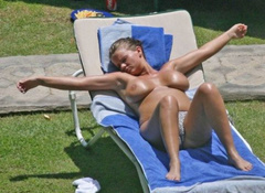 7. Kerry Katona – Topless sunbathing, 2011