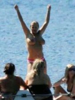 5. Kerry Katona – Topless sunbathing, 2011