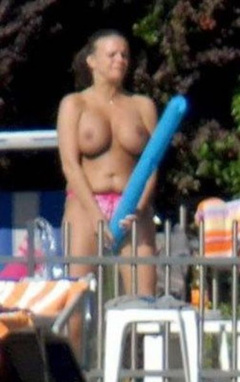 7. Kerry Katona – Topless sunbathing, 2011