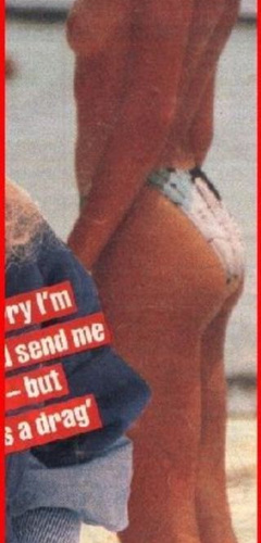 4. Kylie Minogue – topless at the beach - young