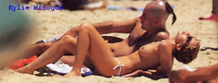 2. Kylie Minogue – topless at the beach