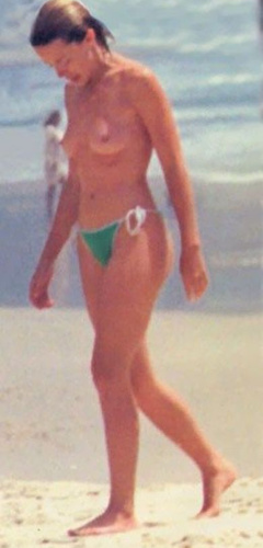 3. Kylie Minogue – topless at the beach