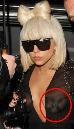 6. Lady Gaga See-Through – Nipple tape, 2009