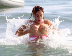 3. Maria Fowler – Topless swimming, 2011