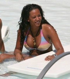 2. Melanie Brown – bikini by the pool, 2007